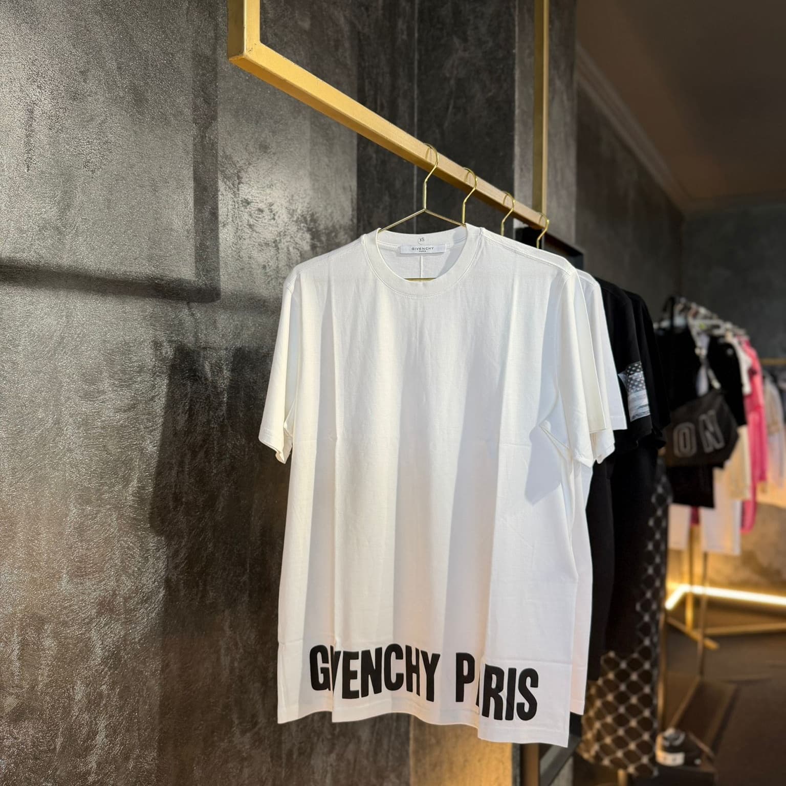 Givenchy Paris Tricou Alb Logo Negru